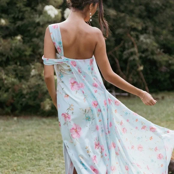 amren floral one-shoulder tiered asymmetric dress Petal and Pup Women's Brigette One Shoulder Tiered Midi Dress main image 0